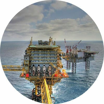 Oil & gas rig off the coast